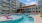 a pool with seating